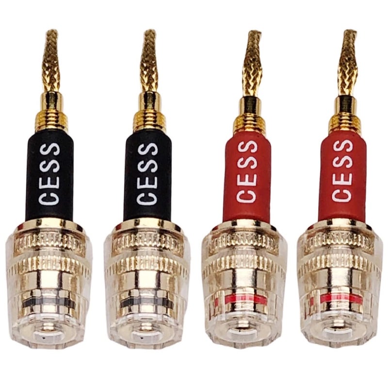 CNCESS CESS-220 Pin Banana Plug to 4mm Female Banana Jack/Speaker Wire, 4 Pack (Braided-Type to 4mm) - Image 4